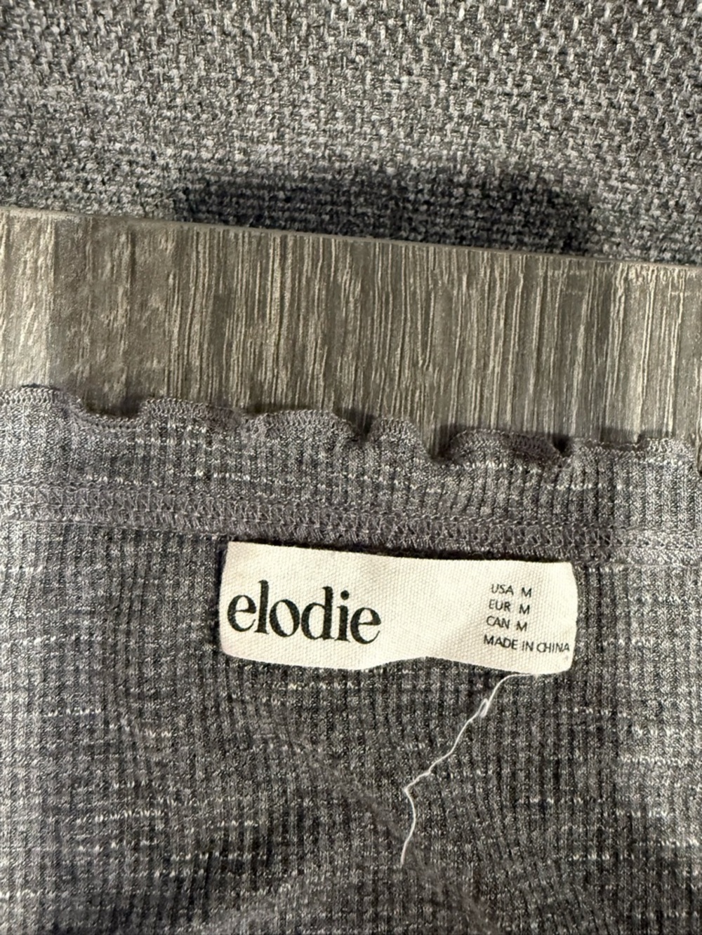 Elodie Gray Ribbed Long-Sleeve Square-Neck Top - Picture 5 of 12